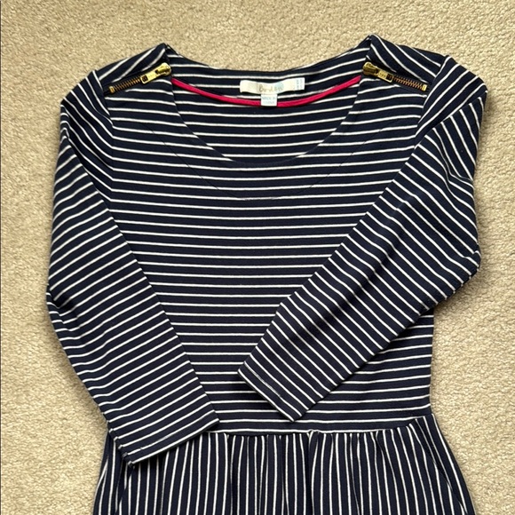 Boden Blue and White A-Line Dress with Raglan Sleeves - Picture 4 of 7